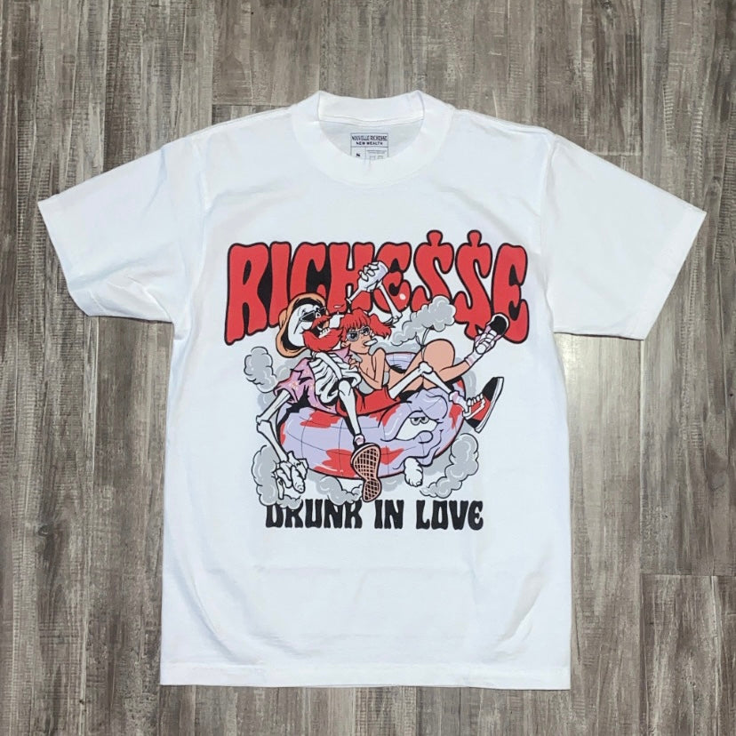 Red “Drunk In Love” White Tee